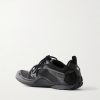 Radar Leather-Trimmed Mesh Sneakers - BK Radar Leather-Trimmed Mesh Sneakers - BK