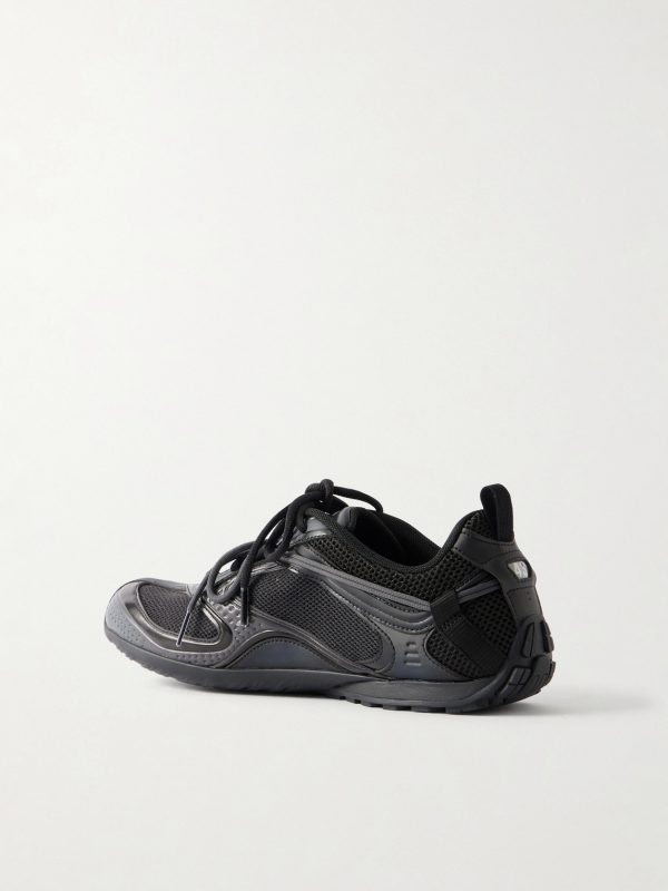 Radar Leather-Trimmed Mesh Sneakers - BK Radar Leather-Trimmed Mesh Sneakers - BK