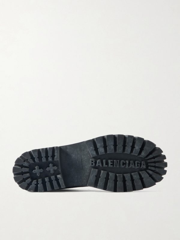 Nubuck-Trimmed Suede Lace-Up Boots - E1