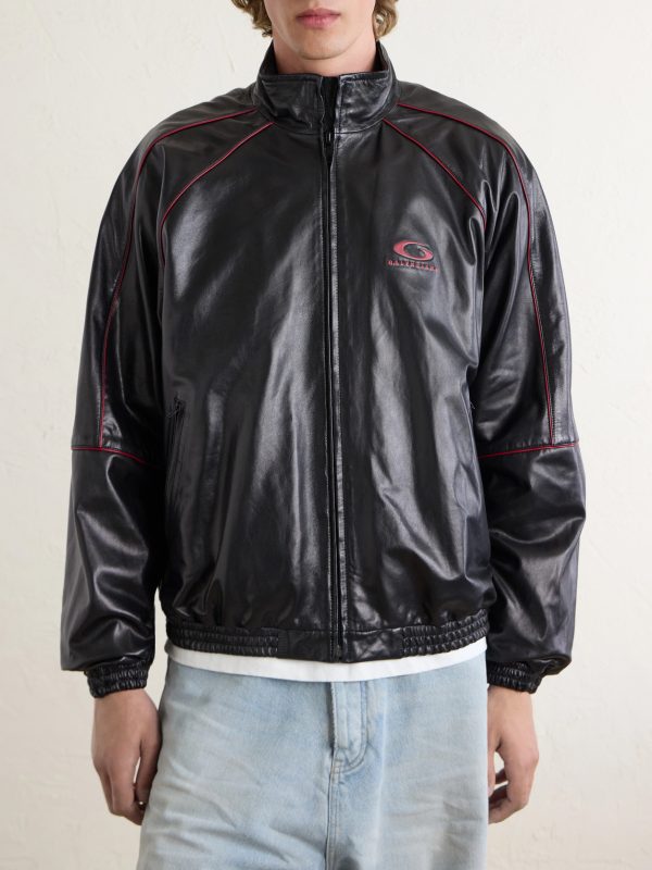 Logo-Embossed Leather Jacket - FR Logo-Embossed Leather Jacket - FR