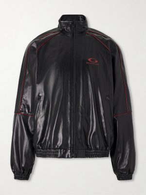 Logo-Embossed Leather Jacket