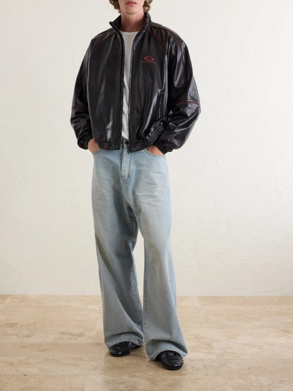 Logo-Embossed Leather Jacket - OU Logo-Embossed Leather Jacket - OU