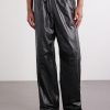 Straight-Leg Logo-Print Leather Sweatpants - FR
