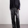 Straight-Leg Logo-Print Leather Sweatpants - OU