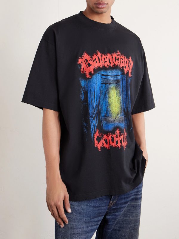 Oversized Logo-Print Cotton-Jersey T-Shirt - FR Oversized Logo-Print Cotton-Jersey T-Shirt - FR