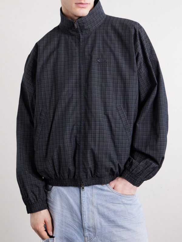 Logo-Embroidered Checked Cotton Jacket - FR Logo-Embroidered Checked Cotton Jacket - FR