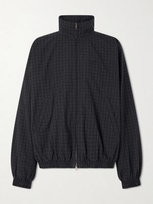 Logo-Embroidered Checked Cotton Jacket