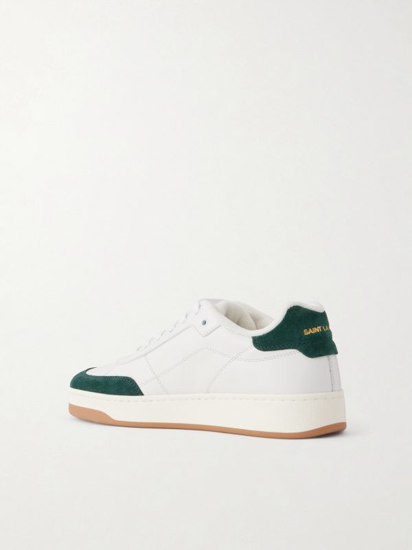 SL/61 Suede-Trimmed Leather Sneakers - BK SL/61 Suede-Trimmed Leather Sneakers - BK