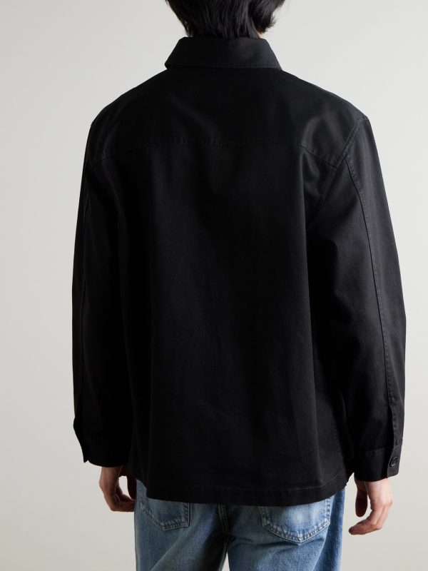 Logo-Embroidered Cotton and Linen-Blend Gabardine Overshirt - BK Logo-Embroidered Cotton and Linen-Blend Gabardine Overshirt - BK