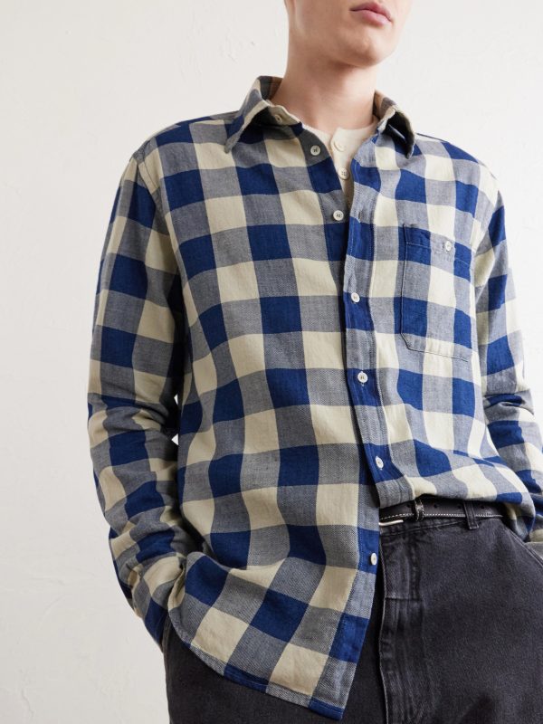 Checked Cotton-Twill Shirt - E1 Checked Cotton-Twill Shirt - E1