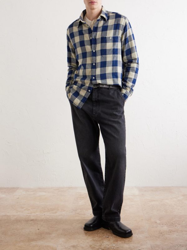 Checked Cotton-Twill Shirt - OU Checked Cotton-Twill Shirt - OU