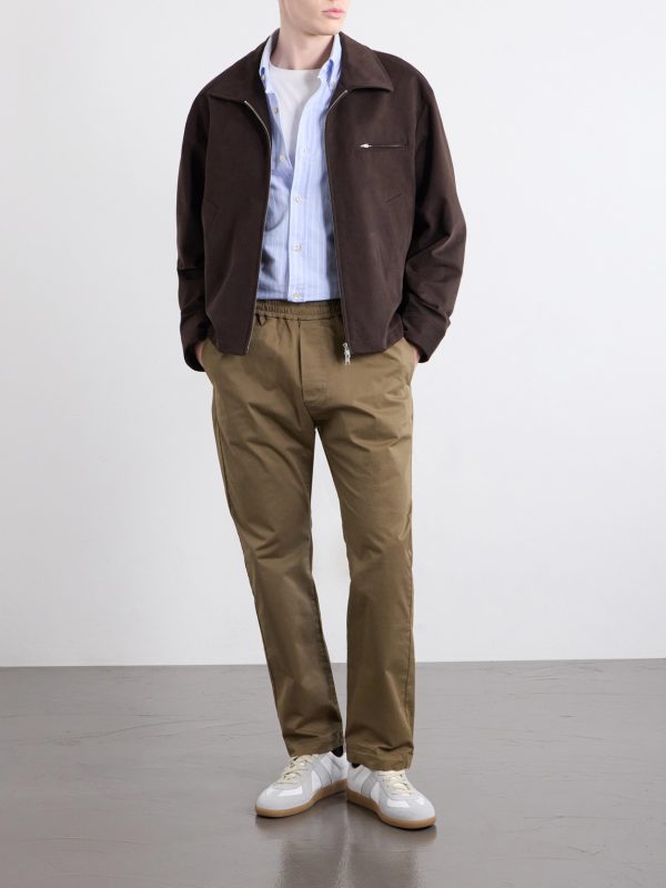 Straight-Leg Cotton-Blend Gabardine Trousers - OU Straight-Leg Cotton-Blend Gabardine Trousers - OU