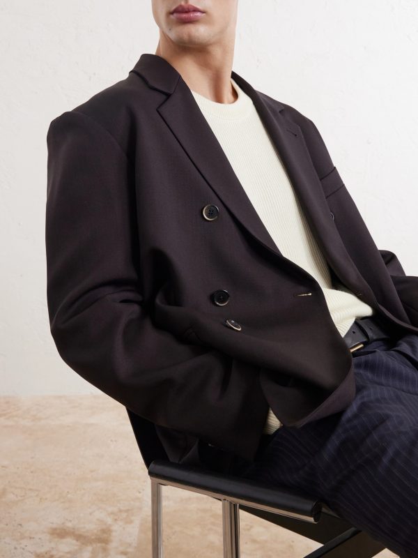 Double-Breasted Virgin Wool-Gabardine Blazer - CU Double-Breasted Virgin Wool-Gabardine Blazer - CU