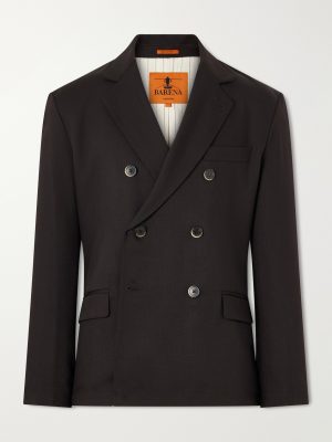 Double-Breasted Virgin Wool-Gabardine Blazer Double-Breasted Virgin Wool-Gabardine Blazer