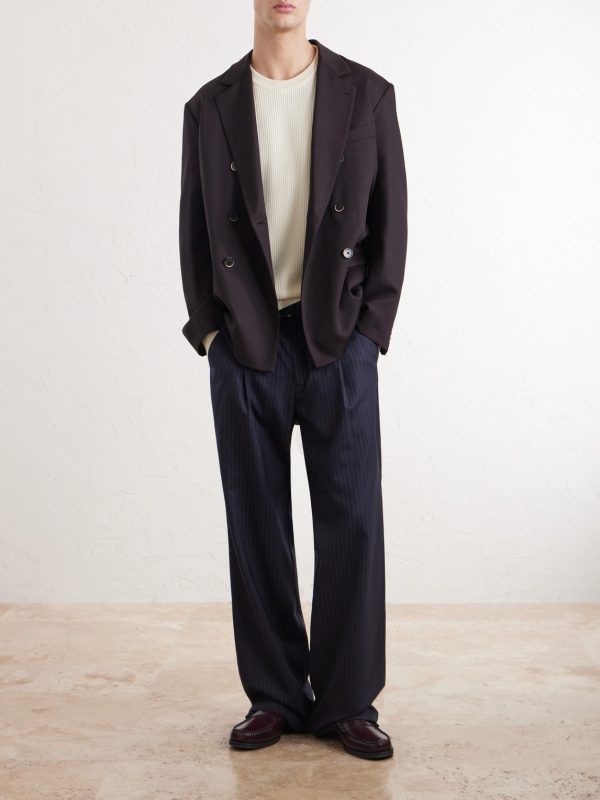Double-Breasted Virgin Wool-Gabardine Blazer - OU Double-Breasted Virgin Wool-Gabardine Blazer - OU