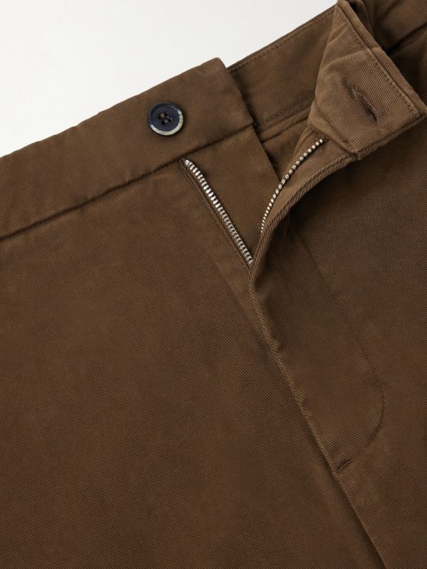 Straight-Leg Cotton-Blend Gabardine Trousers - E1 Straight-Leg Cotton-Blend Gabardine Trousers - E1
