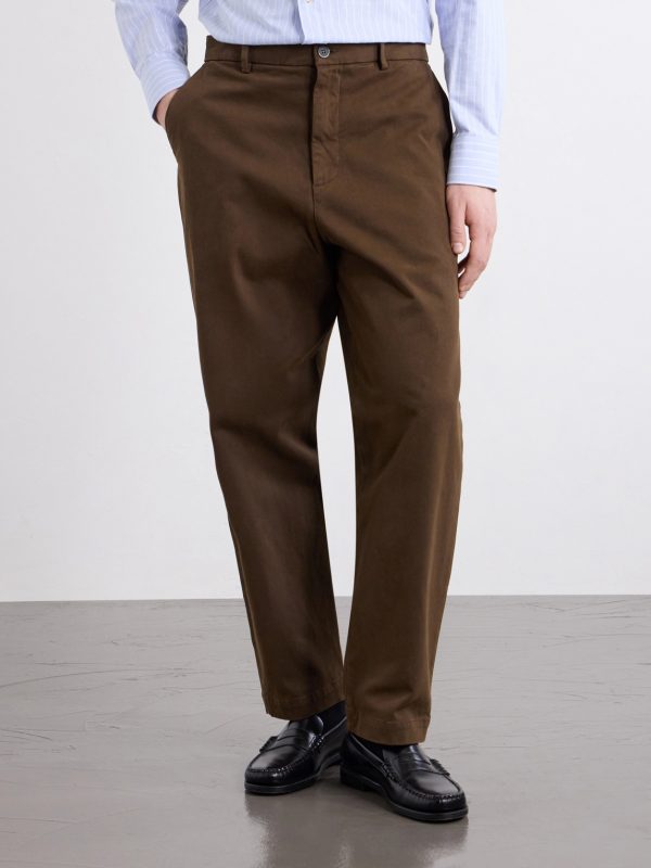 Straight-Leg Cotton-Blend Gabardine Trousers - FR Straight-Leg Cotton-Blend Gabardine Trousers - FR