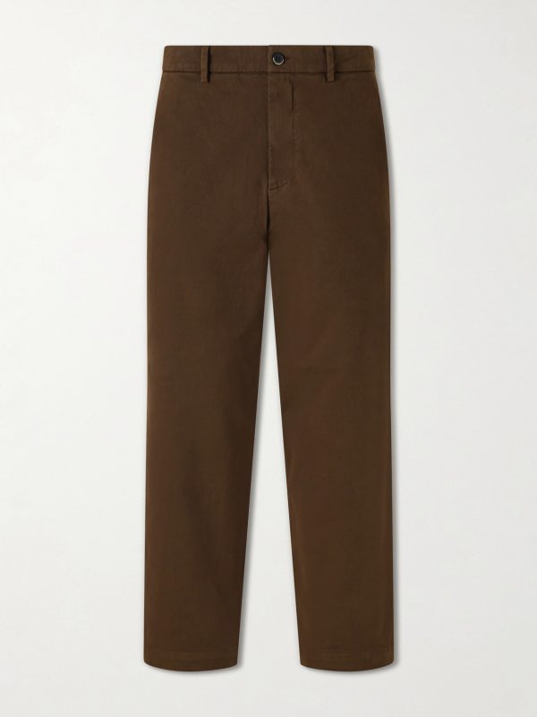 Straight-Leg Cotton-Blend Gabardine Trousers Straight-Leg Cotton-Blend Gabardine Trousers