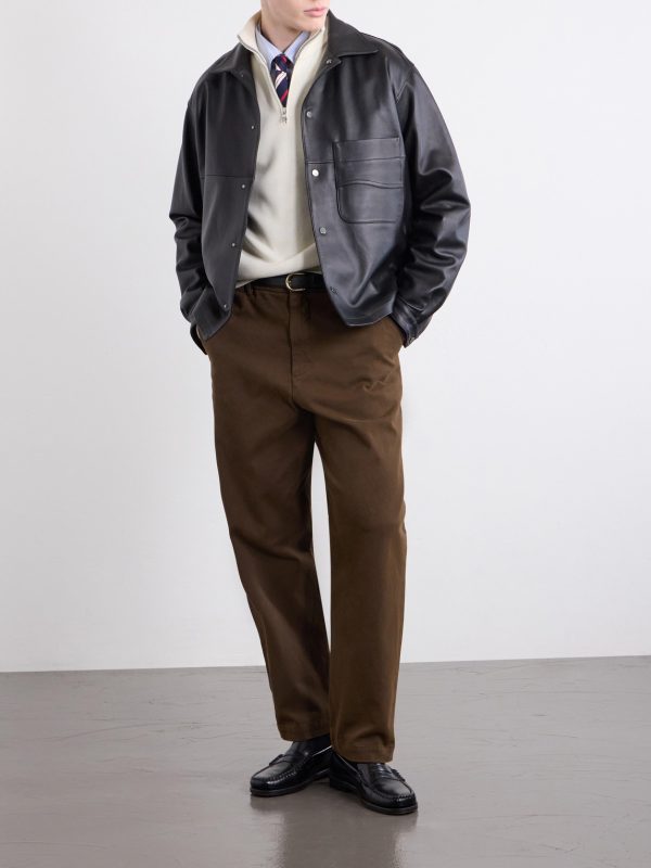 Straight-Leg Cotton-Blend Gabardine Trousers - OU Straight-Leg Cotton-Blend Gabardine Trousers - OU