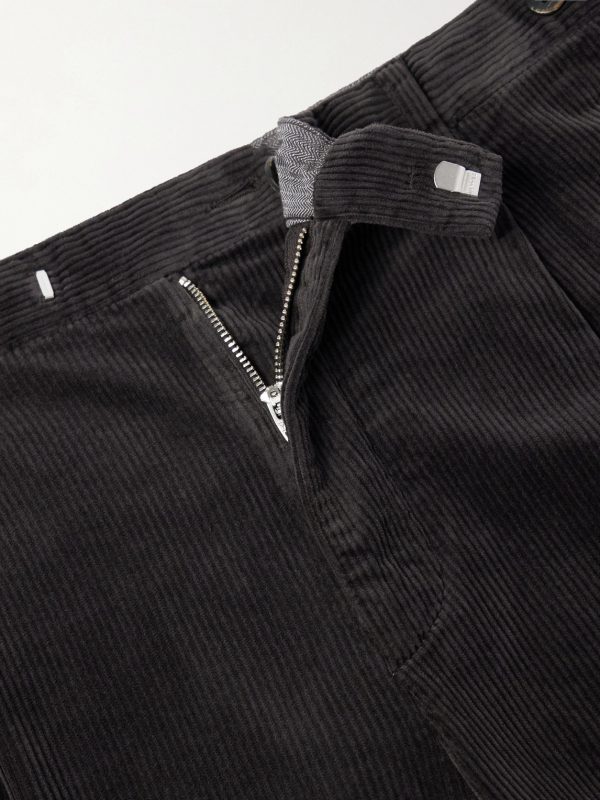Straight-Leg Pleated Courduroy Trousers - E1 Straight-Leg Pleated Courduroy Trousers - E1