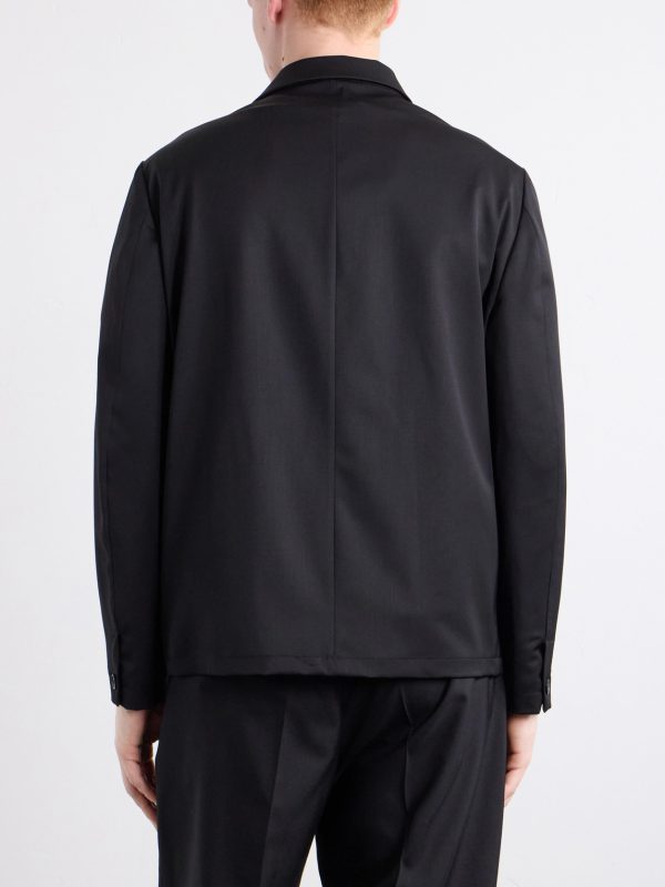 Wool-Blend Gabardine Overshirt - BK Wool-Blend Gabardine Overshirt - BK