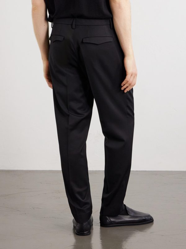 Straight-Leg Pleated Wool-Blend Gabardine Trousers - BK Straight-Leg Pleated Wool-Blend Gabardine Trousers - BK