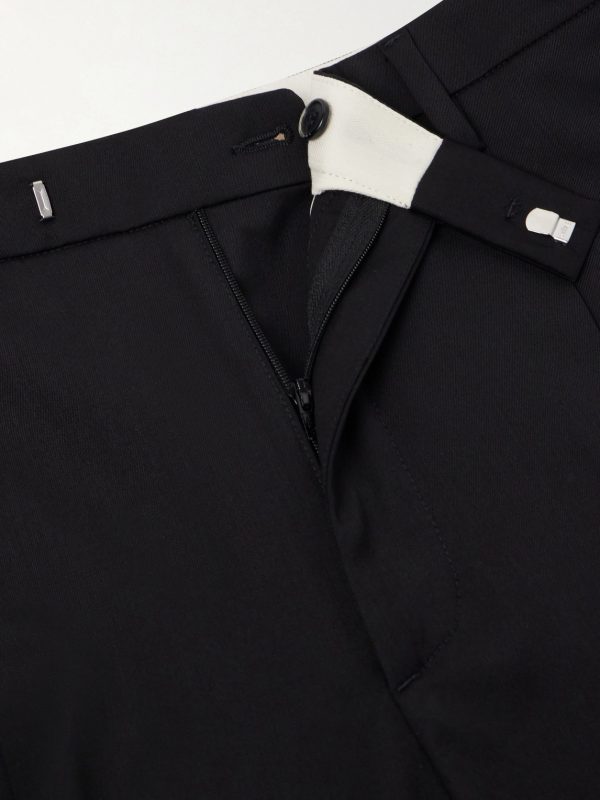 Straight-Leg Pleated Wool-Blend Gabardine Trousers - E1 Straight-Leg Pleated Wool-Blend Gabardine Trousers - E1