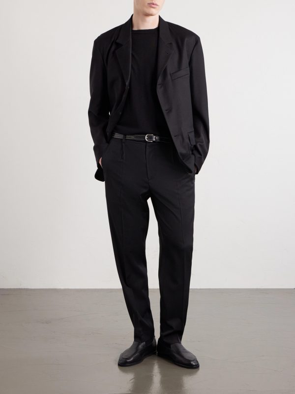 Straight-Leg Pleated Wool-Blend Gabardine Trousers - OU Straight-Leg Pleated Wool-Blend Gabardine Trousers - OU