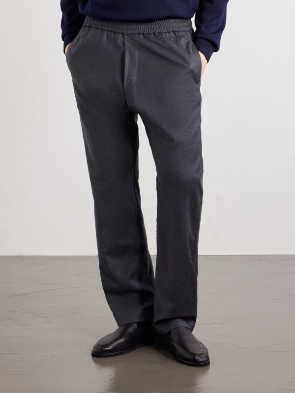 Bativoga Straight-Leg Wool-Blend Drawstring Trousers - FR Bativoga Straight-Leg Wool-Blend Drawstring Trousers - FR