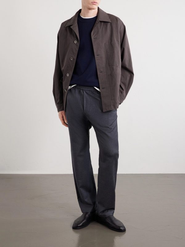 Bativoga Straight-Leg Wool-Blend Drawstring Trousers - OU Bativoga Straight-Leg Wool-Blend Drawstring Trousers - OU