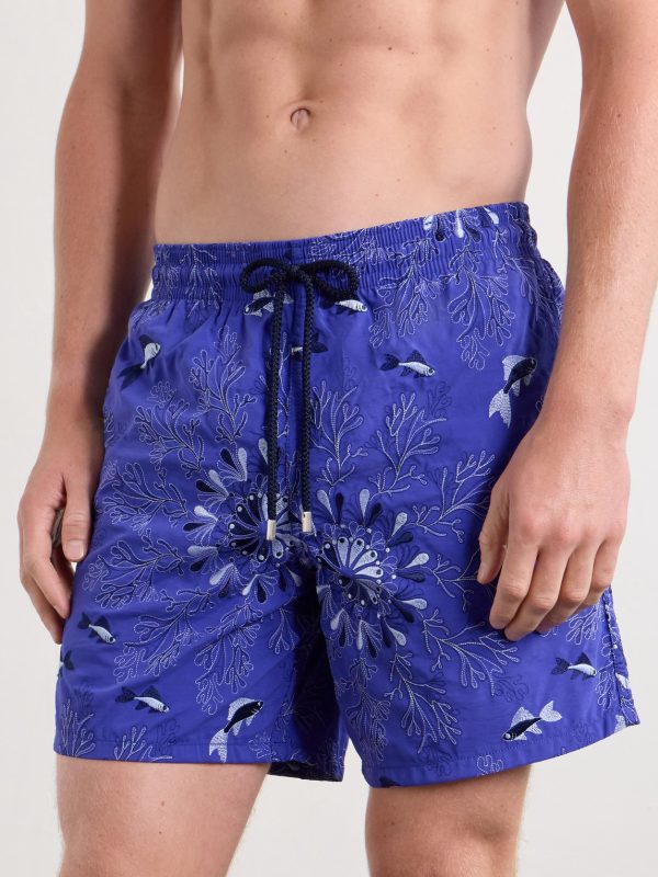 Mistral Embroidered Straight-Leg Swim Shorts - OU Mistral Embroidered Straight-Leg Swim Shorts - OU