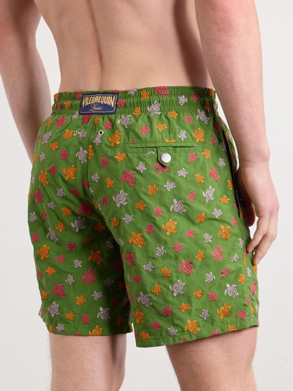 Mistral Embroidered Straight-Leg Swim Shorts - BK Mistral Embroidered Straight-Leg Swim Shorts - BK