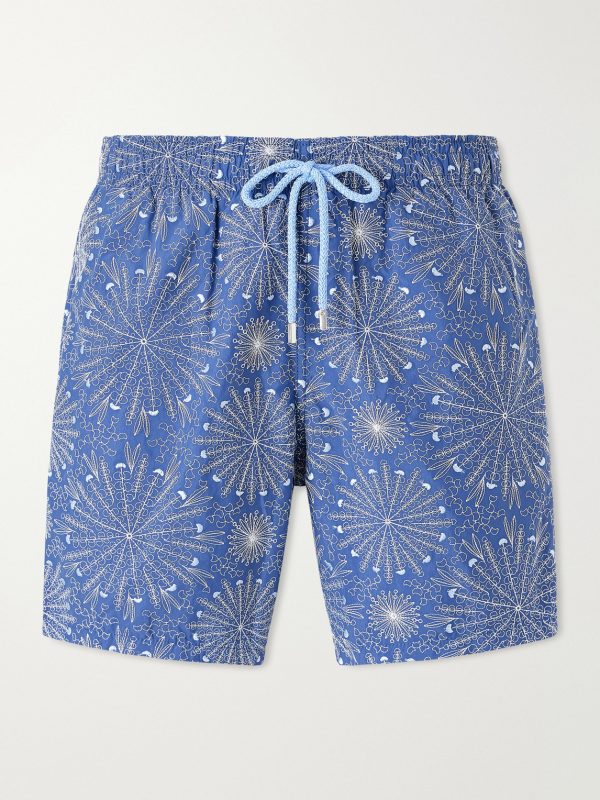 Mistral Embroidered Straight-Leg Swim Shorts