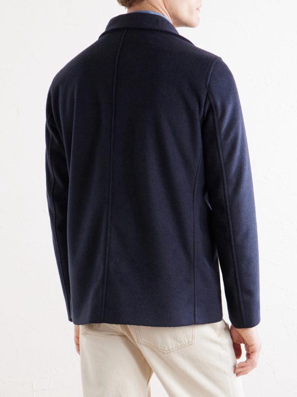 Double-Breasted Woven Coat - BK