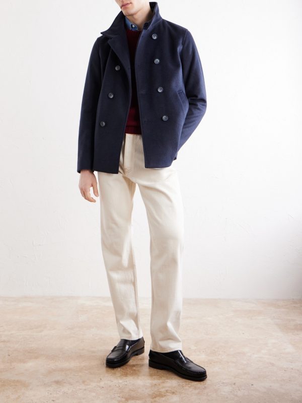 Double-Breasted Woven Coat - OU
