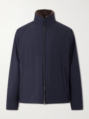 Faux Fur Trimmed Bomber Jacket Faux Fur Trimmed Bomber Jacket
