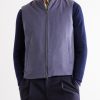 Leather Trimmed Silk and Cashmere-Blend Vest - FR Leather Trimmed Silk and Cashmere-Blend Vest - FR