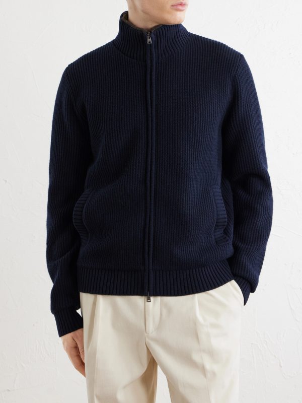 Wool Zip-Up Cardigan - FR Wool Zip-Up Cardigan - FR