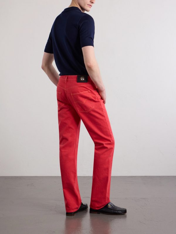 Straight-Leg Logo-Appliquéd Jeans - BK Straight-Leg Logo-Appliquéd Jeans - BK