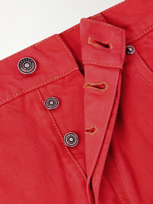 Straight-Leg Logo-Appliquéd Jeans - E1 Straight-Leg Logo-Appliquéd Jeans - E1