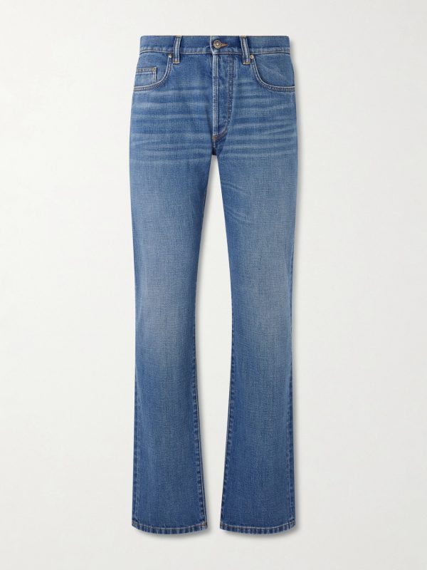 Straight-Leg Logo-Appliquéd Jeans Straight-Leg Logo-Appliquéd Jeans