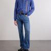 Straight-Leg Logo-Appliquéd Jeans - OU Straight-Leg Logo-Appliquéd Jeans - OU