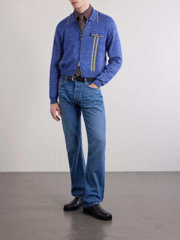 Straight-Leg Logo-Appliquéd Jeans - OU Straight-Leg Logo-Appliquéd Jeans - OU