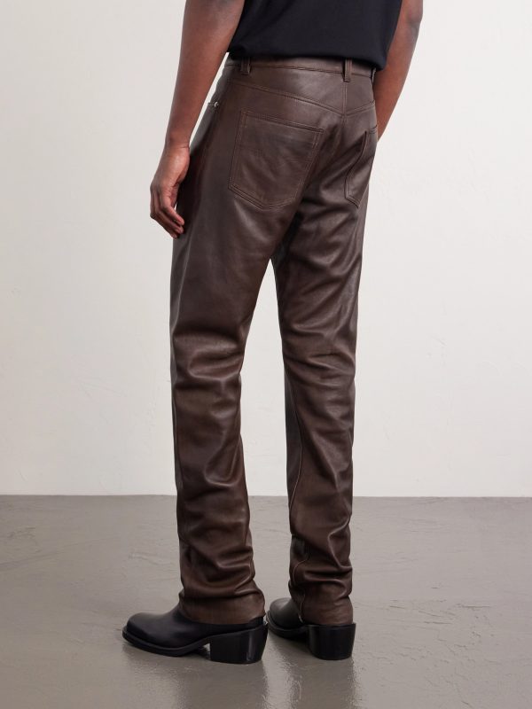 Straight-Leg Leather Trousers - BK Straight-Leg Leather Trousers - BK