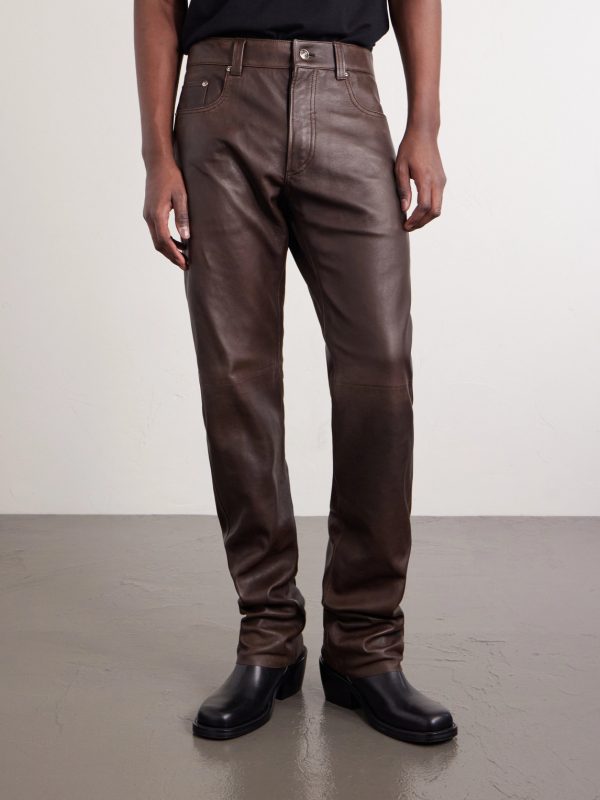 Straight-Leg Leather Trousers - FR Straight-Leg Leather Trousers - FR