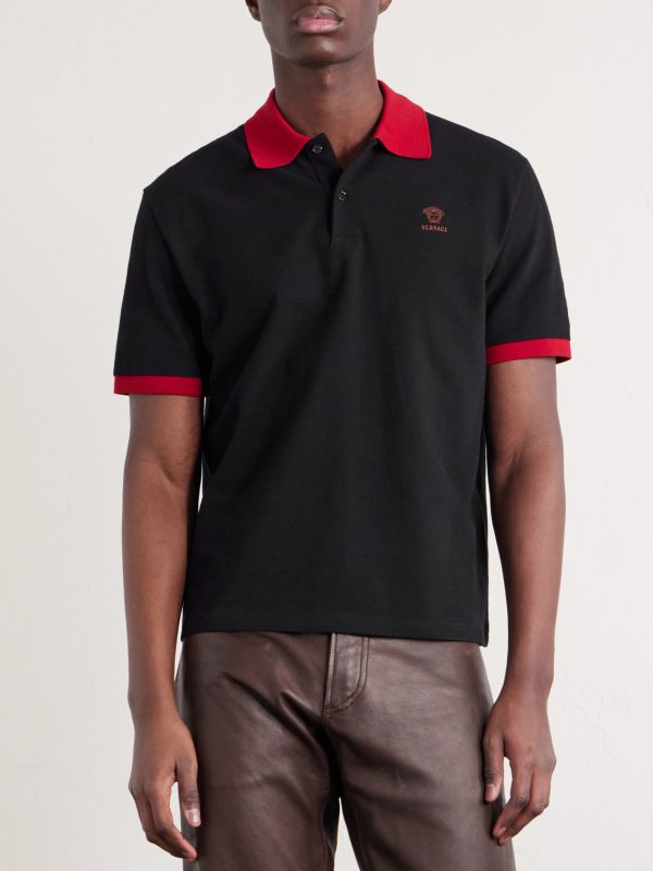 Logo-Embroidered Cotton-Piqué Polo Shirt - FR Logo-Embroidered Cotton-Piqué Polo Shirt - FR
