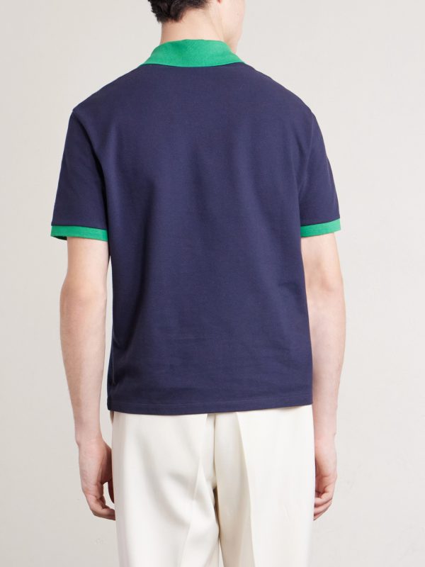 Logo-Embroidered Cotton-Piqué Polo Shirt - BK