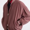 Ribbed Knit-Trimmed Silk-Poplin Blouson Jacket - E1 Ribbed Knit-Trimmed Silk-Poplin Blouson Jacket - E1