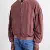 Ribbed Knit-Trimmed Silk-Poplin Blouson Jacket - FR Ribbed Knit-Trimmed Silk-Poplin Blouson Jacket - FR