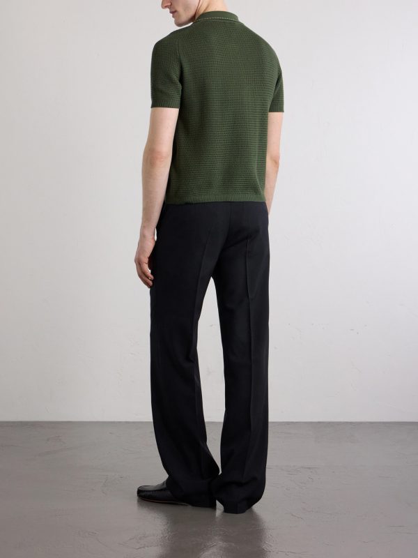 Knitted Cotton Polo Shirt - BK